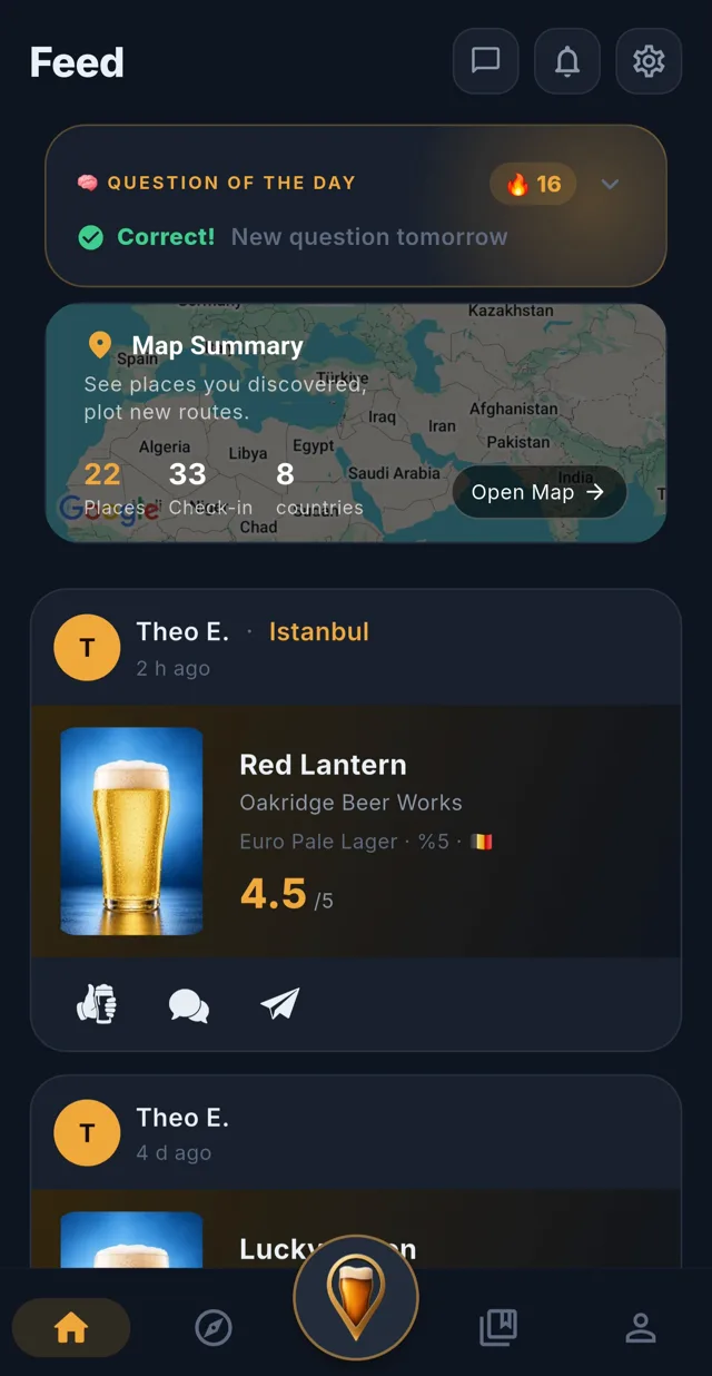 Pintmark app screens